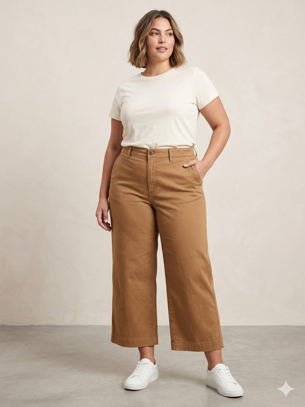 GAP Brown High Rise Wide-Leg Crop Pants Size 18